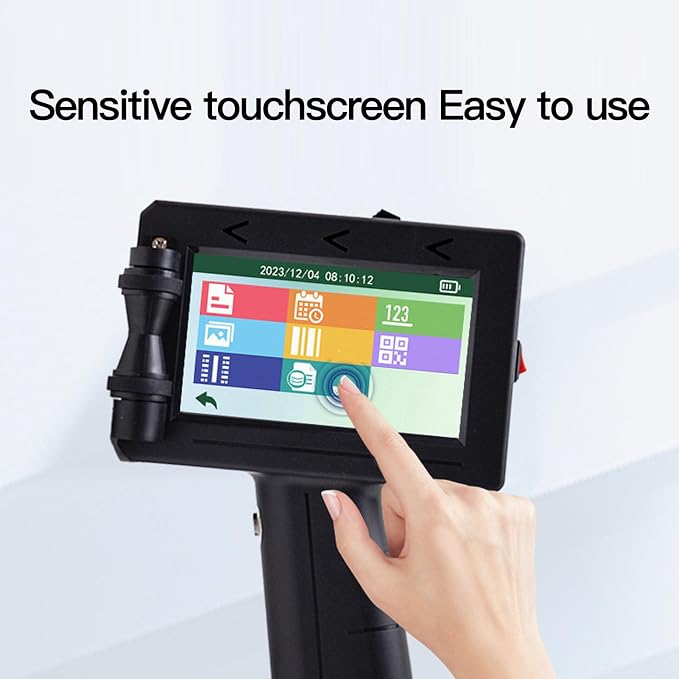 VBESTLIFE Handheld Inkjet Printer Gun, Printing Height 0.08-0.5 Inch, Inkjet Coder for Text, Numbers, Symbols, QR Codes, Barcodes, Images, Time, Date