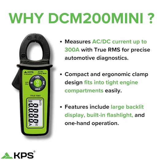 KPS DCM200MINI Compact Clamp Meter – 400A AC with NCV & 6000-Count Display | Best for On-The-Go Electricians and DIYers