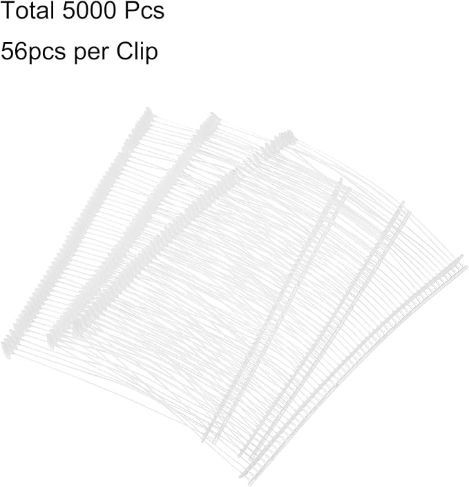 uxcell 5000pcs Standard Tagging Gun Fasteners 65mm Tagging Barbs Pins PP Plastic Tag for Price Tagging Gun, Clothing Tags Gun Attachments for Clothes Bag Fabric, White