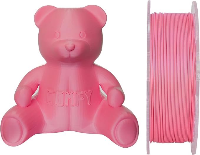 Certified Food Grade & ISO 10993 Biocompatible Skin Safe Matte Pastel PETG 3D Printer Filament - CARBON by Comfy Materials - Lab Tested FDA Compliant Food Safe, 1.75mm, 1kg, (Pink)