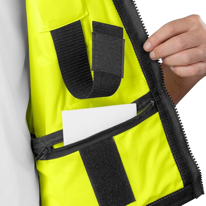 Ironwear 1278FR-L-06-3XL ANSI Class 2 Flame Retardant Polyester Surveyor SAFETY Vest with 2" Silver Reflective Tape, Lime, 3X-Large