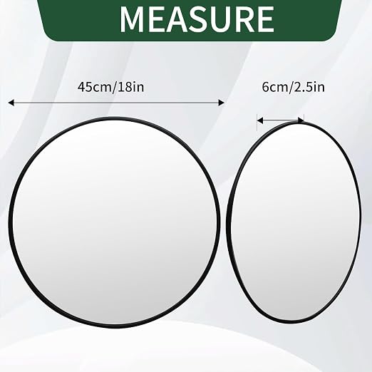 BESEA 18" Convex Traffic Mirror (2-Pack) - Compact Wide Angle Blind Spot Safety Mirror for Driveway & Garage - Impact-Resistant Security Mirror for Indoor/Outdoor with Adjustable Bracket