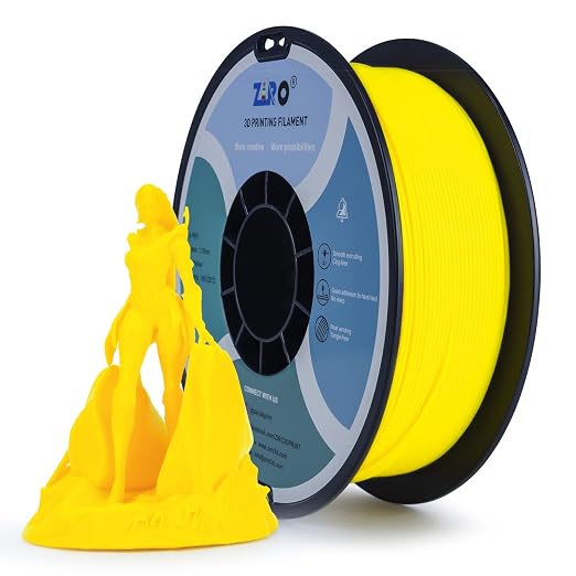 ZIRO PLA Filament 1.75mm,3D Printer Filament PLA PRO Basic Color Series 1.75MM 1KG(2.2lbs), Dimensional Accuracy +/- 0.03mm,Yellow