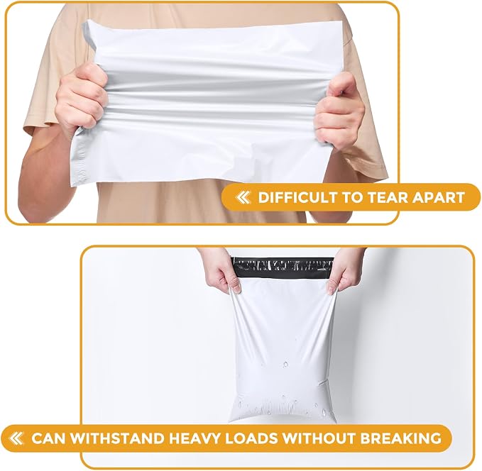 Metronic Poly Mailers 10X13 1000 Pack, Bulk Shipping Bags Heavy Duty Self Seal Waterproof Tear Weather Resistant Medium Mailing Envelopes, Packaging bags for Small Business, Boutique, Clothing, White