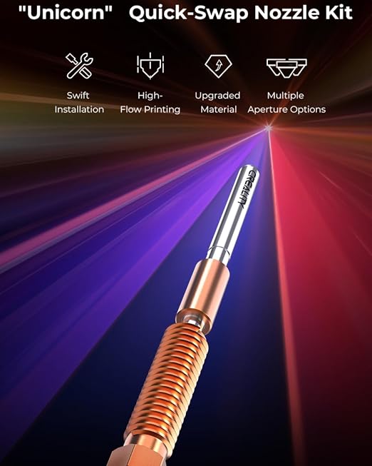 Creality Official K1C Nozzles 4 PCS, Unicorn Quick-Swap Nozzle Kit,High Speed Tri-Metal Steel-Tipped Copper and Titanium Alloy Heatbreak Nozzle Kit Suitable for Creality K1C,Ender 3 V3,V3 Plus Models