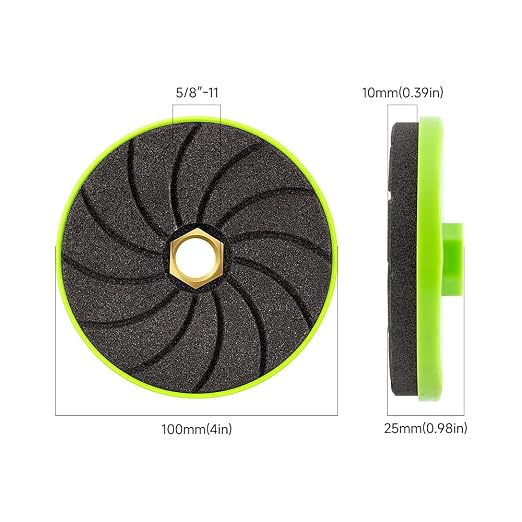 LOZLIN Diamond Polishing Pads, 3 Pack 4 Inch, for Tile, Marble and Granite, Chamfering, Edge Shaping, 50/100/200 Grit, Angle Grinder