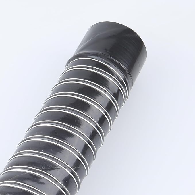 AC PERFORMANCE 3" ID Silicone Flexible Brake Cooling Air Ducting Induction Intake Pipe Hose with Cuff, Length 1 Meter (3.3 Feet), Black