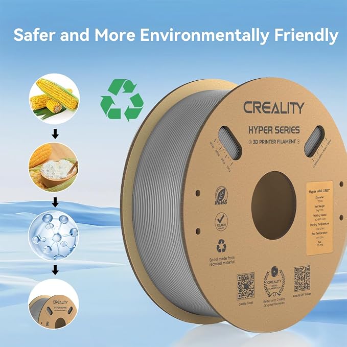 Official Creality Hyper ABS Filament 1.75mm, 3D Printer Filament ABS for High Temperature Resistance, 1kg(2.2lb)/Spool, Dimensional Accuracy ± 0.05 mm, Fits for Most 3D Printers