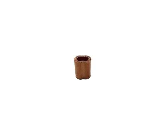 SwageRight MIL-SPEC Copper Swage Sleeves Clip & Ferrules (3/8 inch) – Oval Duplex Wire Rope Cable Crimping Loop Fittings (Pack of 5)