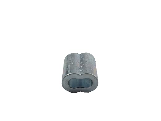 SwageRight MIL-SPEC Zinc Plated Copper Swage Sleeves Clip & Ferrules (3/16 inch) – Oval Duplex Wire Rope Cable Crimping Loop Fittings (Pack of 20)