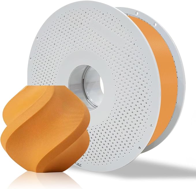 Bamboo PLA Wood 3D Printing Filament for Bambu Lab X1/X1C/P1S/P1P/A1/A1 MINI/AMS 1KG (2.2lbs), Real Wood Texture, Matte Finish, and RFID with Spool +/- 0.03mm (Ochre Yellow 13403)