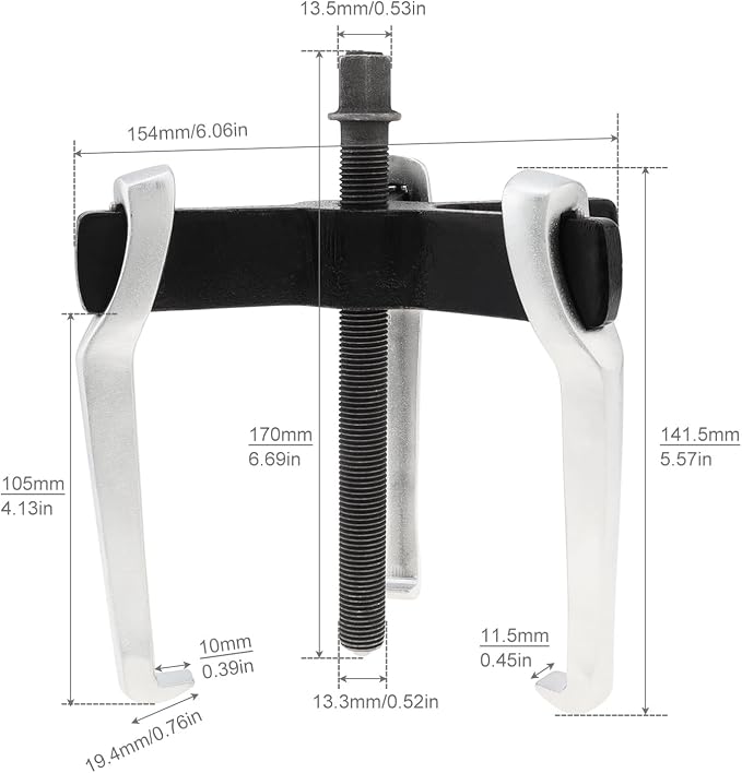 ChgImposs 2 Jaw 3 Jaw Gear Puller, Adjustable Bearing Puller, Reversible Removal Tool for Internal External Pulling, Puller Tool for Removal of Pulleys Flywheels Bearings Gears (6 Inch)