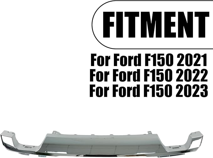 Front Bumper Skid Plate Lower Molding Trim Valance For Ford F150 2021 2022 2023 OE Replacemnet ML34-17F771-ACW (Chrome)