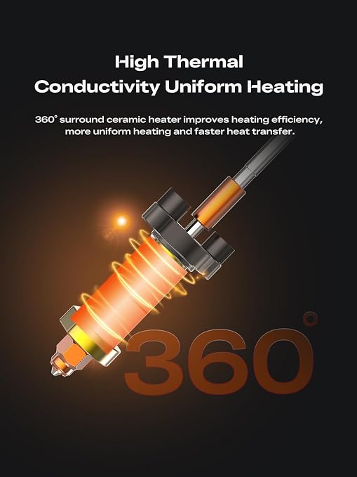 Creality K2 Plus Ceramic Heating Block Upgrade Kit, with Quick-Swap Nozzle, High Thermal Conductivity & 350°C High Temperature Resistancefor, K2/K2 Plus/Creality Hi 3D Printers