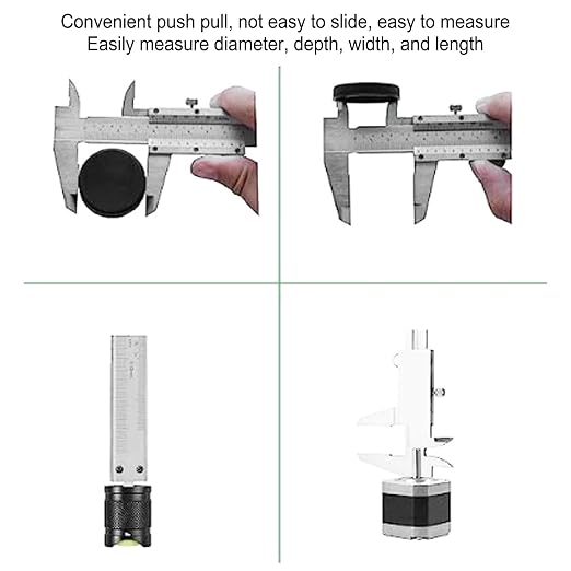 Vernier Caliper, 3" Stainless Steel Caliper Measuring Tool,0‑50mm Manual Micrometer with Storage Bag for Mechanical Tools