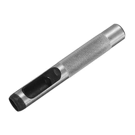 HARFINGTON Leather Round Hole Punch, 10mm Hollow Hole Puncher Cutter Carbon Steel Circle Hole Punching Cutting Tool for Belt/DIY Leather Craft
