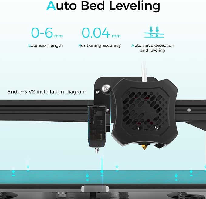 Creality Official CR Touch Auto Leveling Sensor 3D Printer Accessories for Ender 3 V2 Neo, Ender 3 S1 Pro, CR 10 Smart Pro, Achieve First Layers (Mounting Bracket NOT Included)