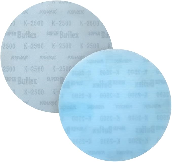 Eagle Abrasives Super Buflex Flexible Dry 6 inch Sanding Discs, Blue K-2500, No Holes, Hook & Loop, 193-1506, 25 Discs
