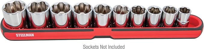 Steelman 75105 Medium 12-Inch Long Magnetic Steel Socket Storage and Parts Accessory Tray