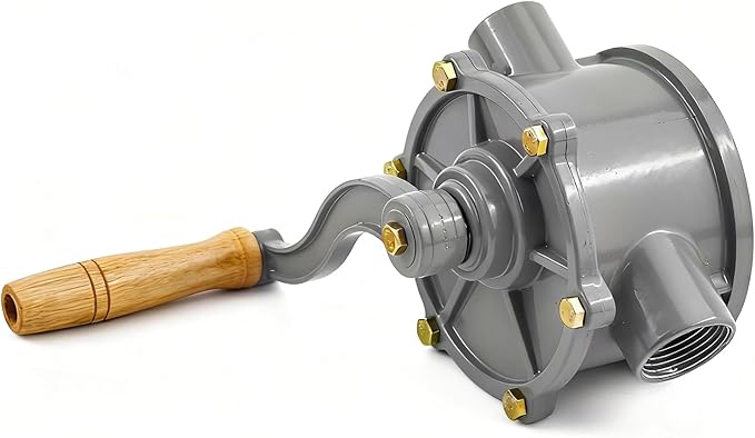 Aluminum NPT Drum Rotary Hand Pump, 30-40 Gallon Gas Caddy with NPT Thread Pump Hand Fuel Pump Gasoline Diesel Transfer Pump for Fuel Barrel, Inlet Pipe 1-1/4", Outlet Pipe 1-1/4"