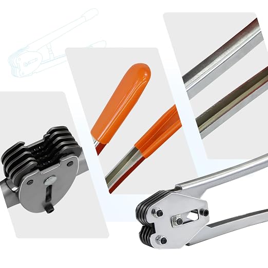 Heavy Duty Banding Strapping kit Contain 1/2" x 3200" Polyester (PET) Packaging Straps & 50 Metal Seals 20 Plastic Edge Protectors Tensioner with Cutter Sealer Tool Glove