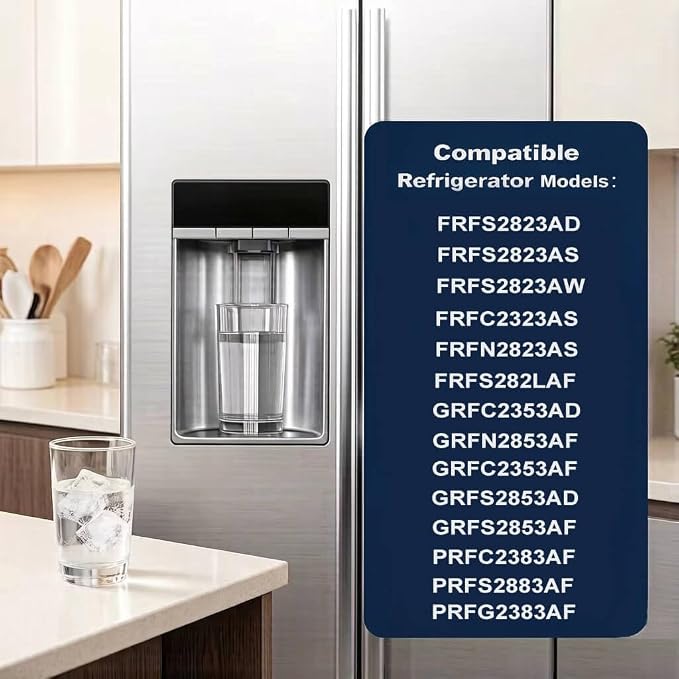 FPPWFU01 Water Filter & PureAir AF-2 FRGPAAF2 Air Filter, 3 Combo | Replacement for Frigidaire FRFS2823AS, FRFS2823AD, GRFS2853AF, GRFS2853AD, FRFC2323AS, GRFC2353AF, PRFC2383AF, PRFS2883AF