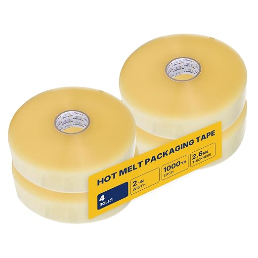 NORTHSKY Bulk Packing Tape, 4 Rolls Clear Packing Tape 2 Inch Wide x 1000 Yards Each, 2.6 Mil Heavy Duty Shipping Tape, Packaging Tape for Boxes, Carton Sealing, Moving, Warehouse, Storage, Shipping