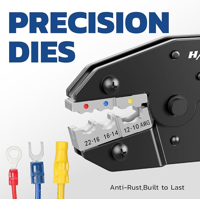 haisstronica Crimping Die for Insulated Nylon Wire Connectors, 22-10 AWG