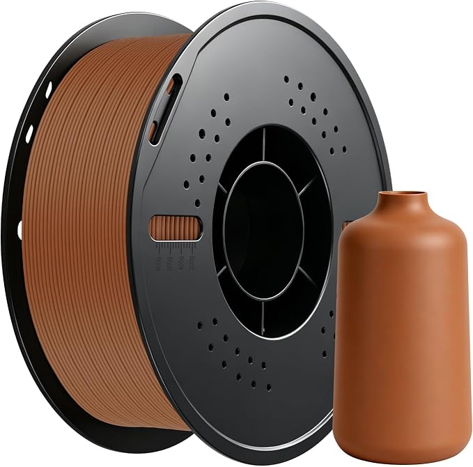 Kingroon Matte PLA Filament 1.75mm 3D Printer Filament Matte Filament 1kg Dimensional Accuracy +/- 0.02 mm (Matte Night Brown)