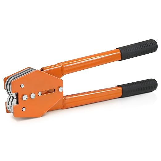 Strapping Sealer/Crimper for 1/2"-5/8" Polypropylene (PP) Polyester Strapping Band Manual Banding Tool with 15” Extended Handle（Orange）