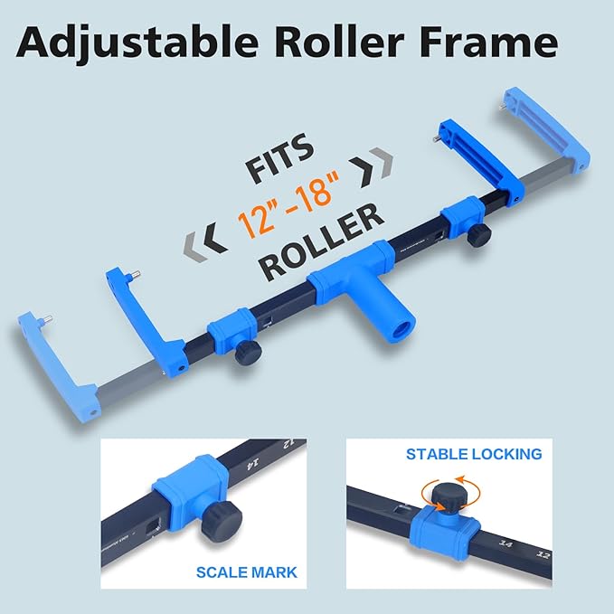 Paint Roller Kit, 12PCS Painting Set, 18 inch Paint Rollers Disposable Paint Tray Liners and Roller Covers, 21.26~47.64in Extension Pole, Large Paint Rollers(Gloves Included)