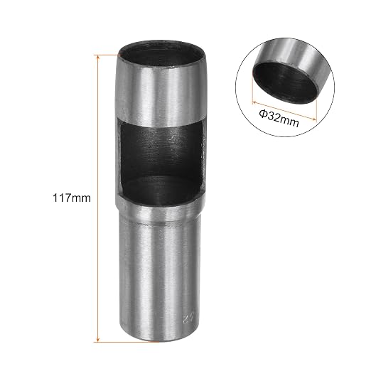 HARFINGTON Hollow Punch for Leather 32mm Round Hole Punch Tool for Belt Puncher Carbon Steel Single Punch for Watch Belts Cut Leather Craft Rubber Paper Fabric Plastic Soft Material