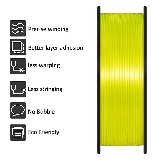 GIANTARM 3D Printer Filament, Silk Yellow Pla Filament, 1Kg(2.2lbs) Spool, 1.75mm Dimension Accuracy +/- 0.03mm, 3D Printing Filament