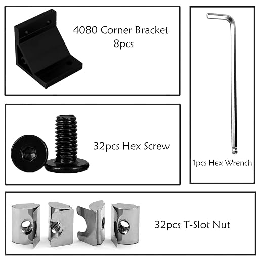 4080 Corner Bracket Connector Set for 4080 8080 Aluminum Extrusion Accessories 8Set(Black JY)