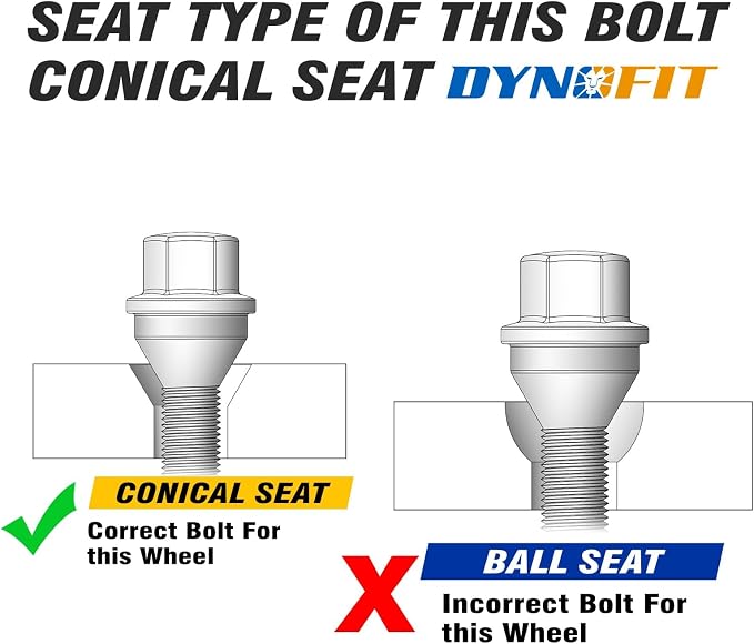 Dynofit M12x1.25 Aftermarket Lug Bolts Replacement for OE Two-piece Swollen Bolts,20pcs 17mm Hex Factory Style Wheel Bolt fit Jeep Renegade 2015-2025,Dodge Hornet 2023-2025,22mm Shank Stud