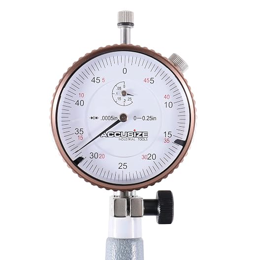 Accusize Industrial Tools 0.4-0.7'' by 0.0005'' Dial Bore Gage, Stem Length 4'', Ee20-5007 | 4" Stem Length, Self-Centering, Chrome-Plated Handle, Insulated Grip, EE20-5007