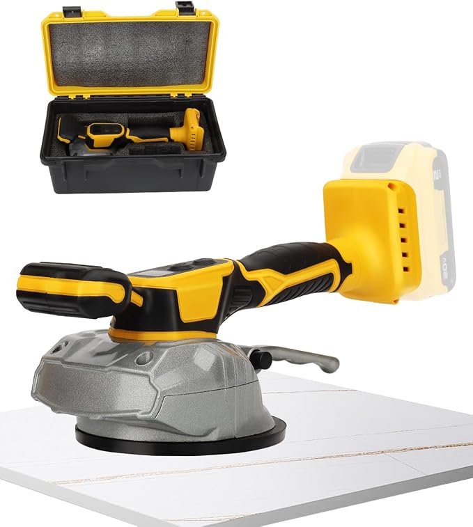 Tile Vibration Leveling Machine for Dewalt 20V Battery, Cordless Tile Vibration Machine Installation Tool 150W Tiler Vibrator with 8 Speed, Suction Cup, Digital Display for Floor (Tool Only)