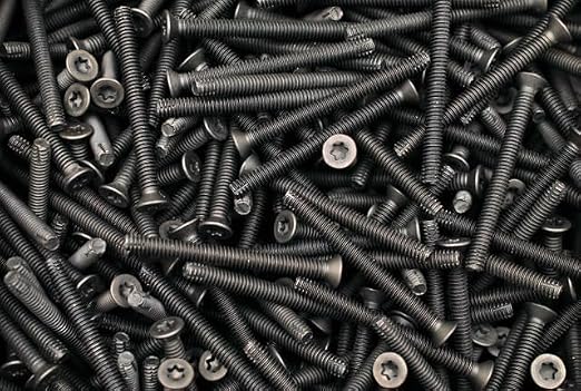 BCP Fasteners 100 Qty 5/16-18 x 2” Trailer Deck Screws Type F, Flat Head Thread Cutting, T40 Star Drive, Black Phosphate Coated Steel Screws for Wood to Metal, Utility Trailers (BCP1250)