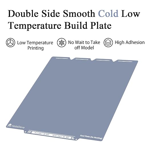HzdaDeve Cool Plate for Snapmaker U1 Low Temperature Cold Build Plate No Heating No Glue Double Sided Smooth Board Sheet Bed PEI Heated Bed Spring Steel Platform for Snapmaker 3D Printer (Grey)