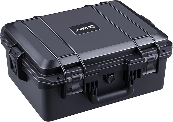 Lykus HC-4021 Waterproof Hard Case with Customizable Foam Insert, Interior Size 15.55x11.61x7.09 in, Suitable for electronics and more