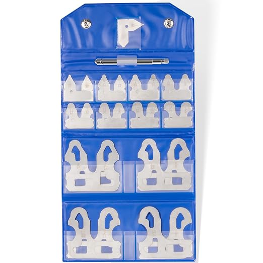 25-Piece Radius Gage Set 1/64''-1/2'' Gauges with Holder, 3602-5021 Radius Gauge Set
