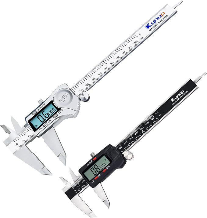 Kynup Caliper, Digital Caliper, Caliper Measuring Tool with Stainless Steel, Easy Switch from Inch Metric Fraction, Large LCD Screen, IP54 Waterproof Protection Design