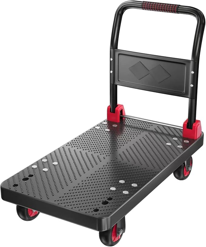 Lomive Platform Truck Push Cart Dolly, Foldable Hand Trucks with 1000LB Weight Capacity 36x24Inch Large Size for Easy Storage and 360 Degree Swivel Wheels