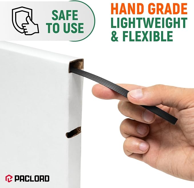 1/2" x 200' Polypropylene (PP) Strapping in Portable Self-Dispensed Box | 0.031" Thick Banding Strap, 600 lbs Break Strength, Flexible Strap For Bundling and Packaging