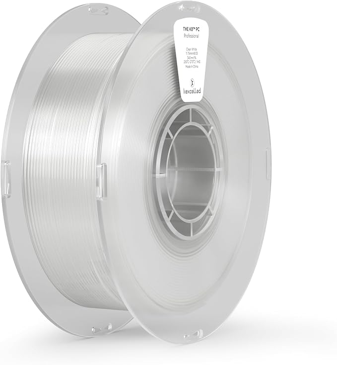 kexcelled PC Filament 1.75mm 1kg,Clear Polycarbonate Filament 1.75 with Strong Tough and Heat Resistant, Transparent PC 3D Printer Filament Dimensional Accuracy +/- 0.03mm