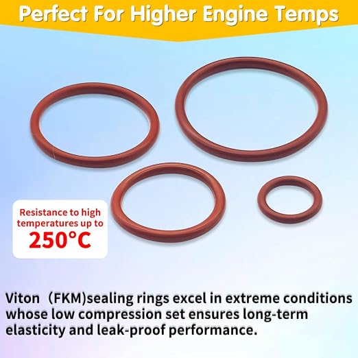 Viton O-Ring Kit, 396PCS, 30 Sizes, Metric, Shore 75A Durometer | FKM O-Rings,High-temperature resistant,Hydraulic, Automotive, Engine and Plumbing Repair