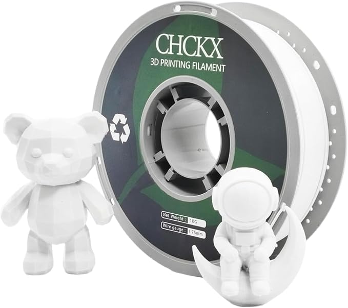 PETG 3D Printer Filament, Dimensional Accuracy +/- 0.03 mm, 1kg Spool(2.2lbs), 1.75 mm Fit for Most 3D Printers,White