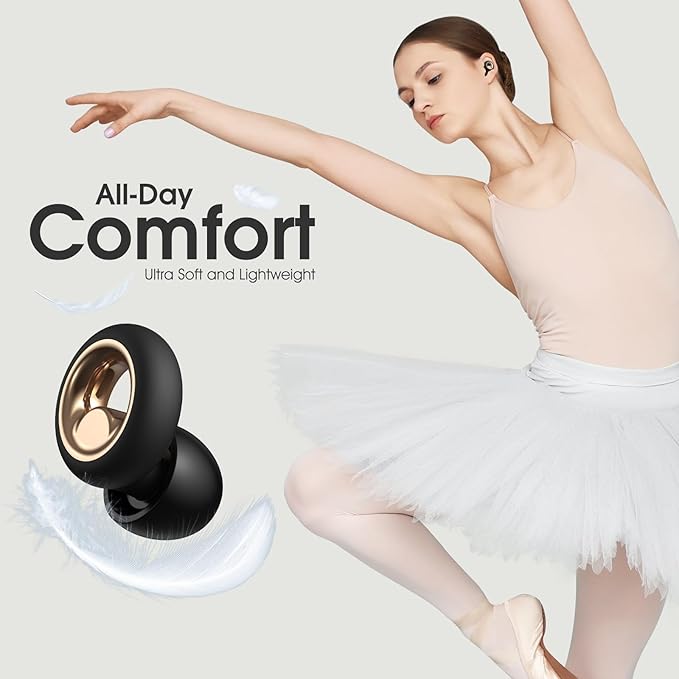 Ear Plugs for Sleeping, 45dB Silicone Ear Plugs for Noise Cancelling, Earplugs for Snoring, Concert & Shooting with 8 Eartips, Silicone Hearing Protection for Work, Travel(Graphite)
