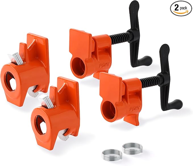 PONY ORIGINAL 2-Pack 50 Wood Gluing Pipe Clamp Fixture for 3/4 Inch Black Pipe