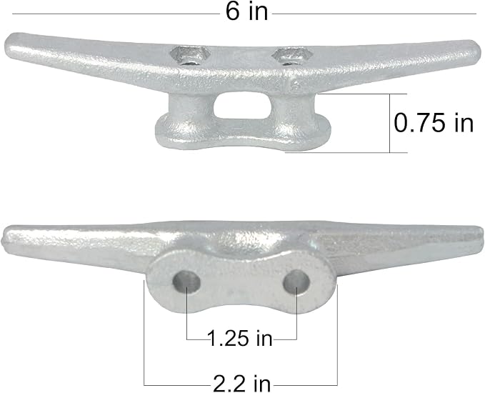 6/8/10/12/14 inch Dock Cleats With Bolts,Hot Dipped Galvanized Cast Iron Boat Cleats,Rope Cleat Boat Dock Cleats for Boat Docks,Decks,Piers for Tying up Boats,Marine Decor(1,2,4,5,6,8,10,12 Pack)